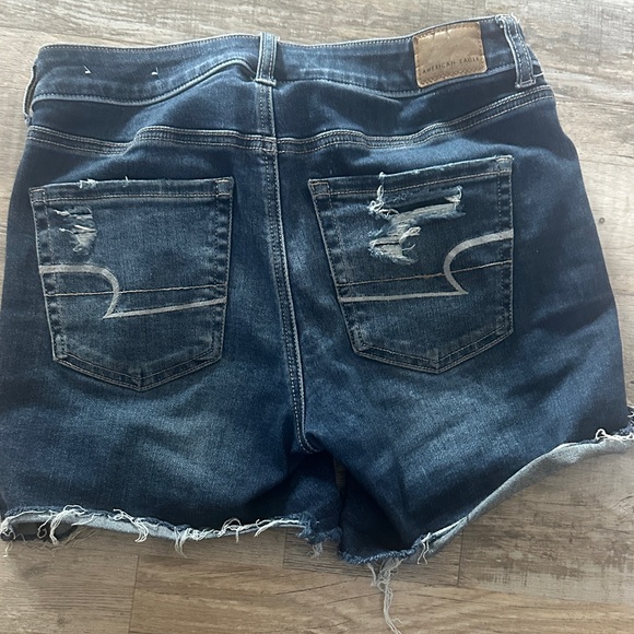 American Eagle Outfitters Women's Ripped Jean Shorts - Dark Blue - Picture 5 of 5